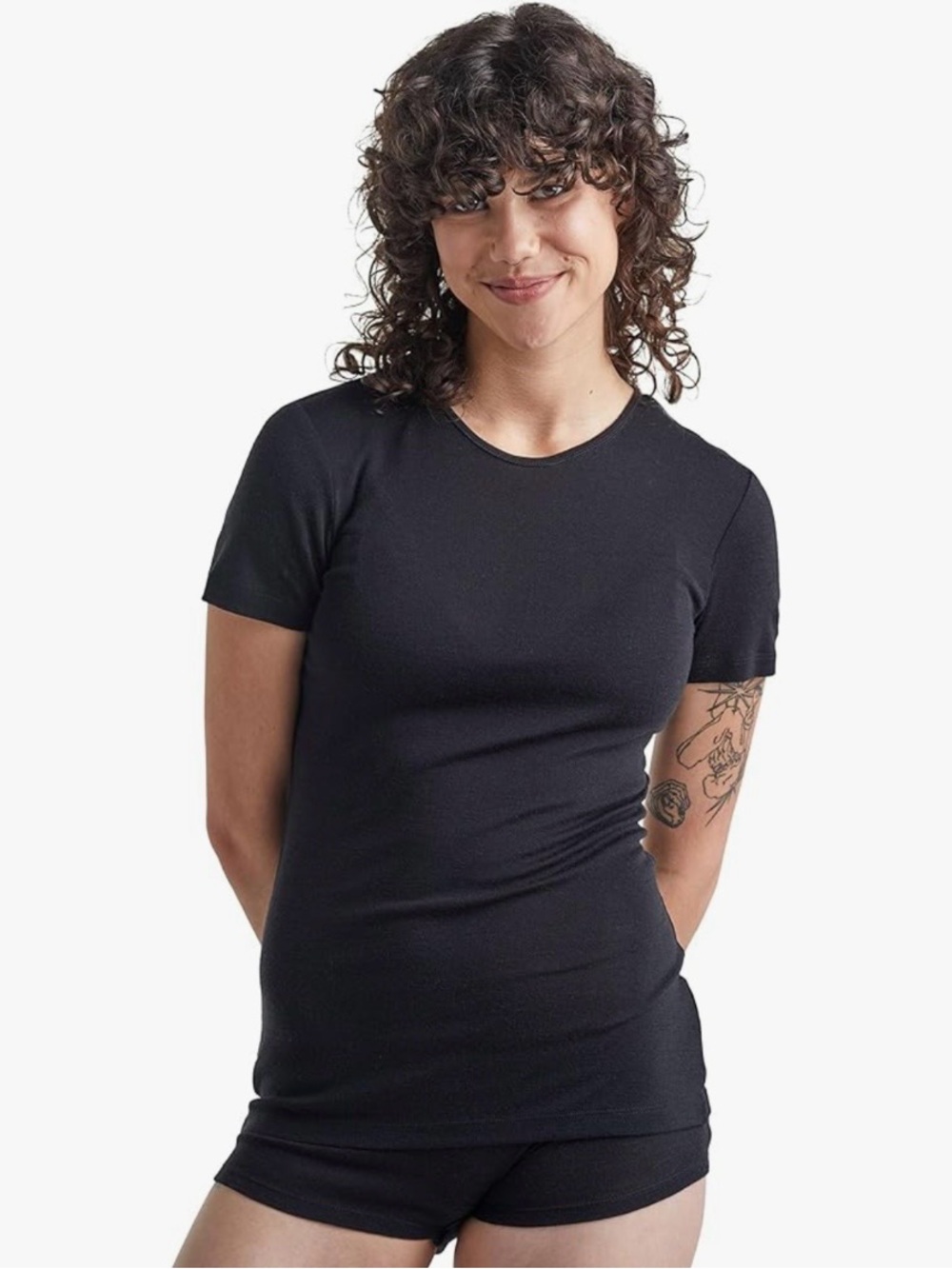 Icebreaker Women's 175 Everyday Crewneck Short Sleeve Base Layer Top Black XS
